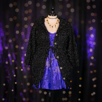 black diamond hooded cardigan sweater