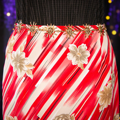 beige blooms skirt
