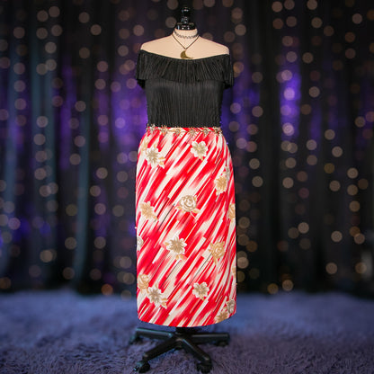 beige blooms skirt