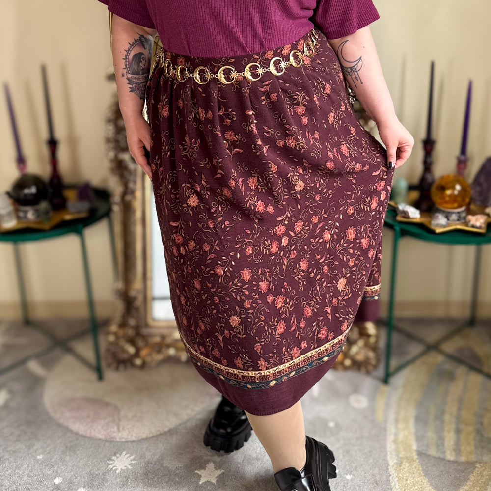 burgundy blooms skirt