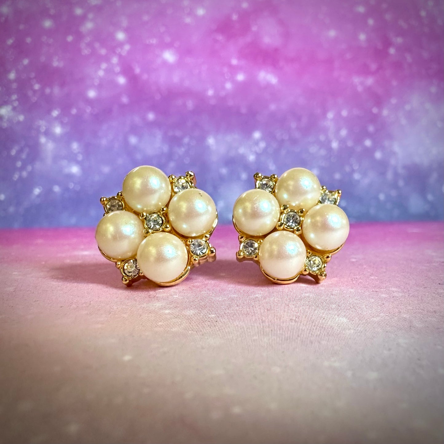 hydrangea pearl earrings