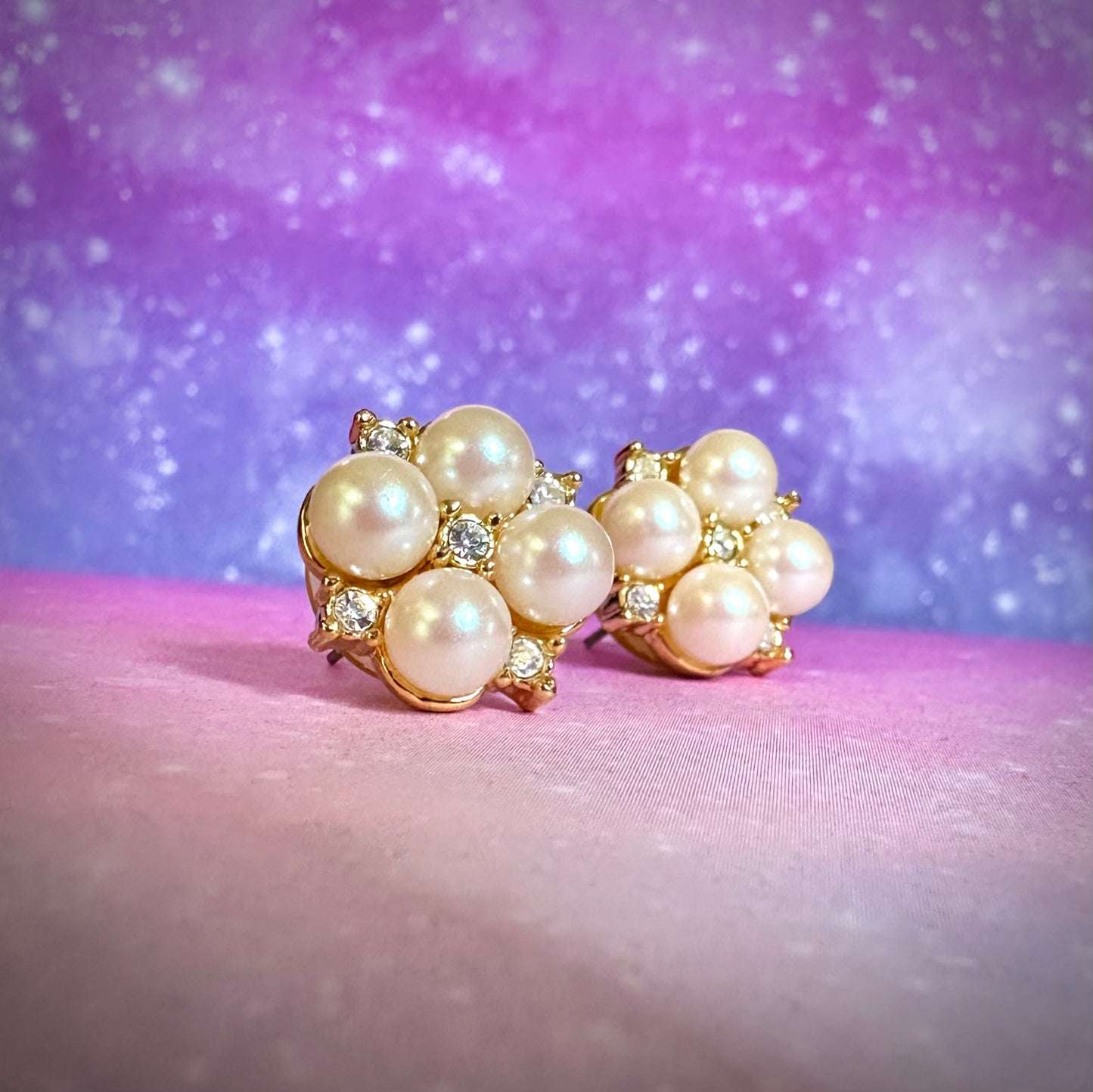 hydrangea pearl earrings
