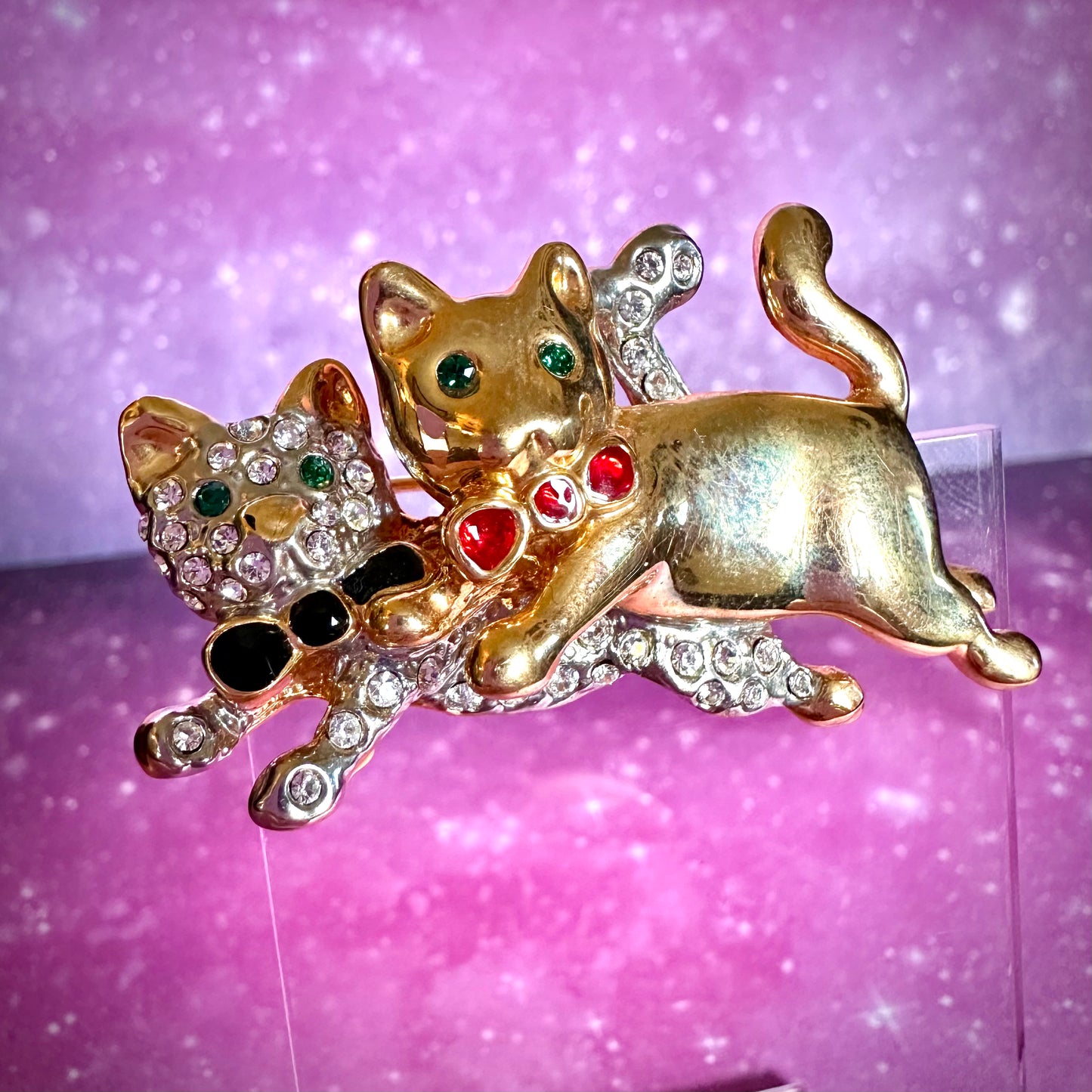 couple of kittens brooch pin
