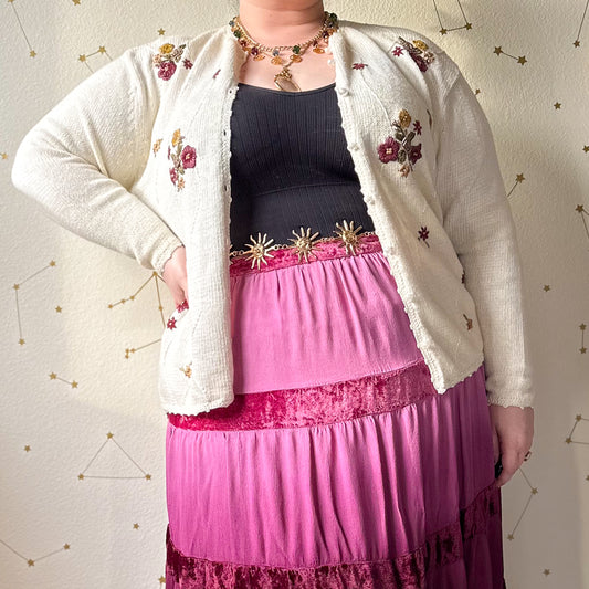 berry blooms cardigan sweater