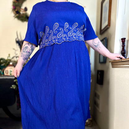 purple paisley dress