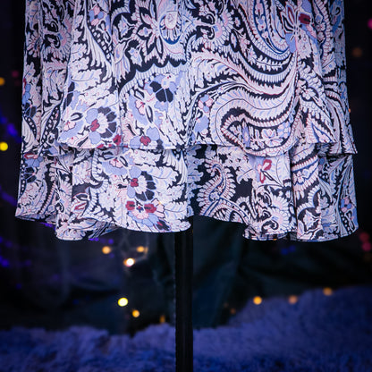 navy paisley skirt