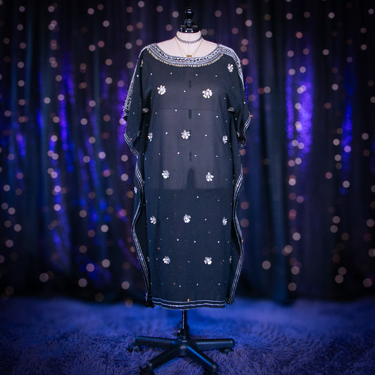 silver locket kaftan dress