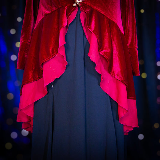 red velvet duster jacket