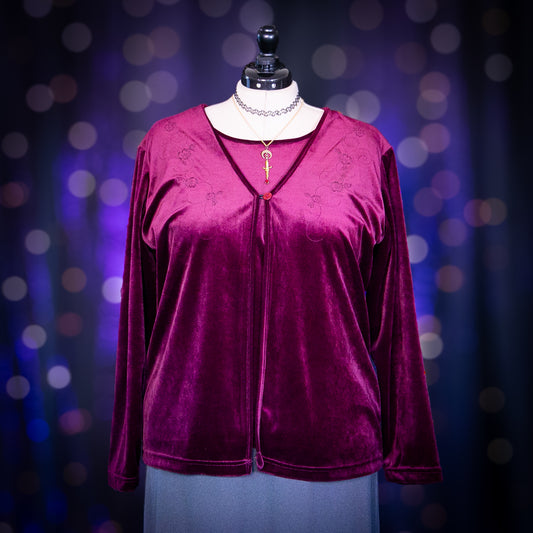 burgundy blush cardigan top