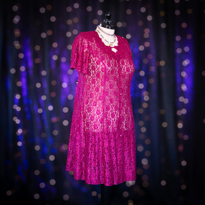 raspberry rose dress