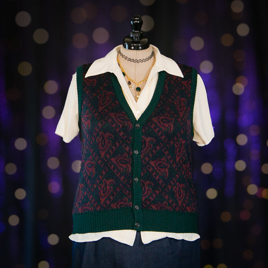library lore sweater vest