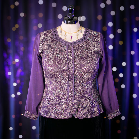 purple paisleys top