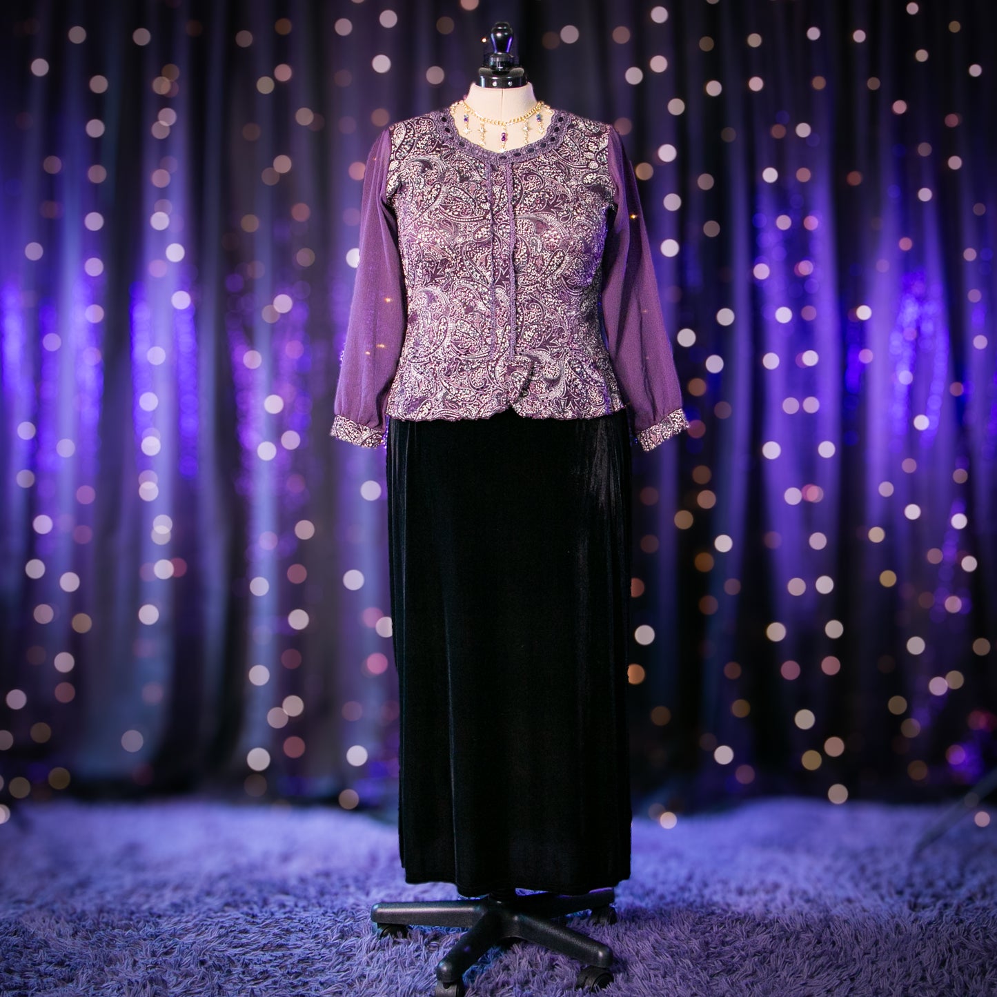 purple paisleys top