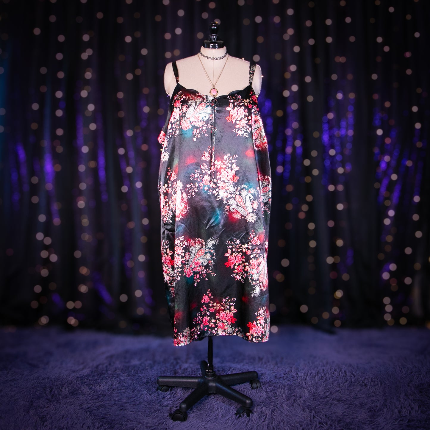 midnight paisley dress