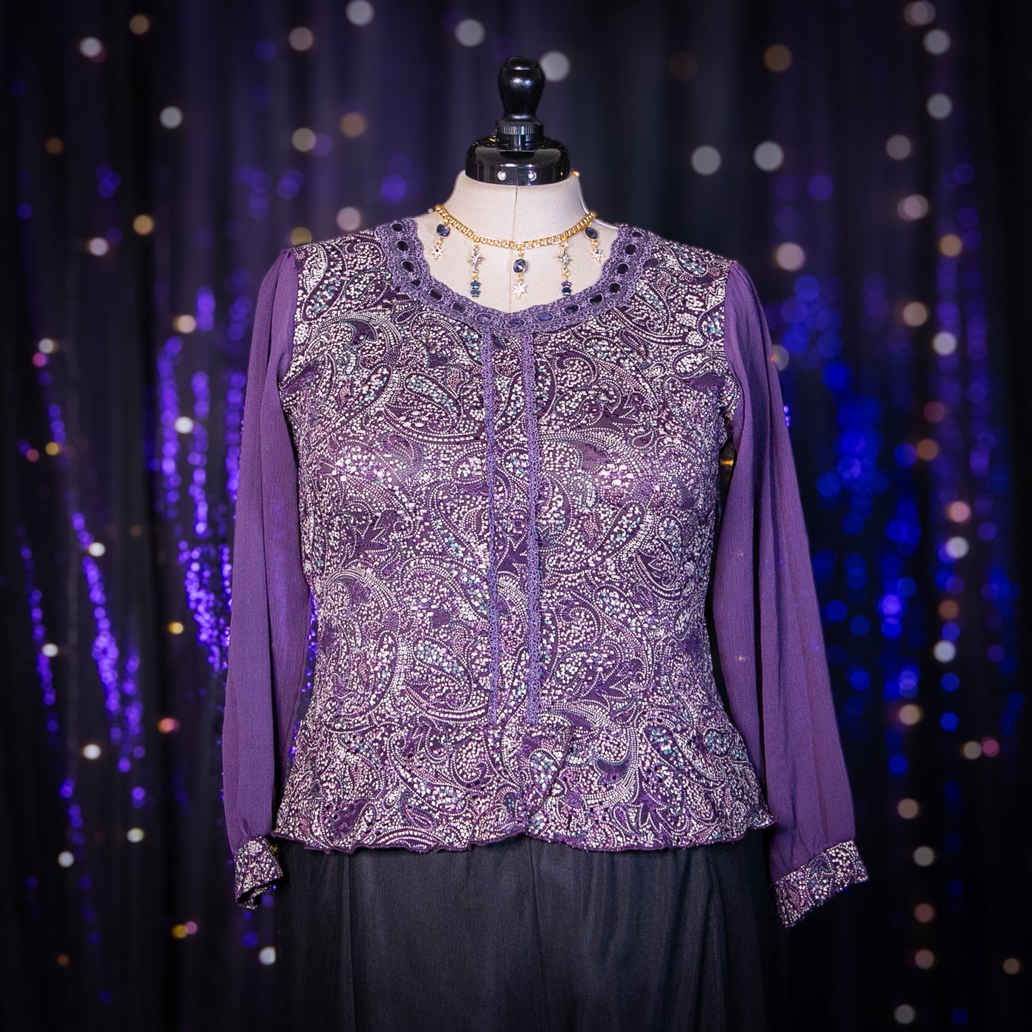 plum paisleys top