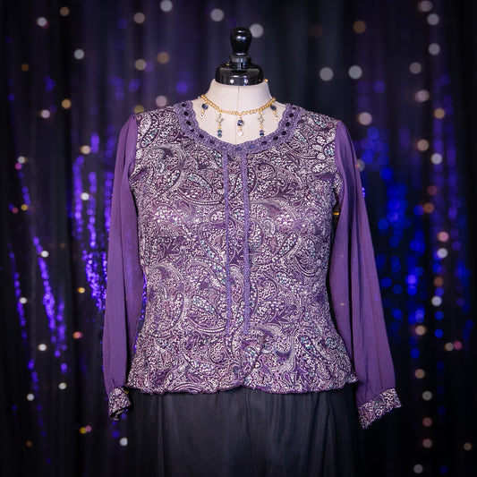 plum paisleys top