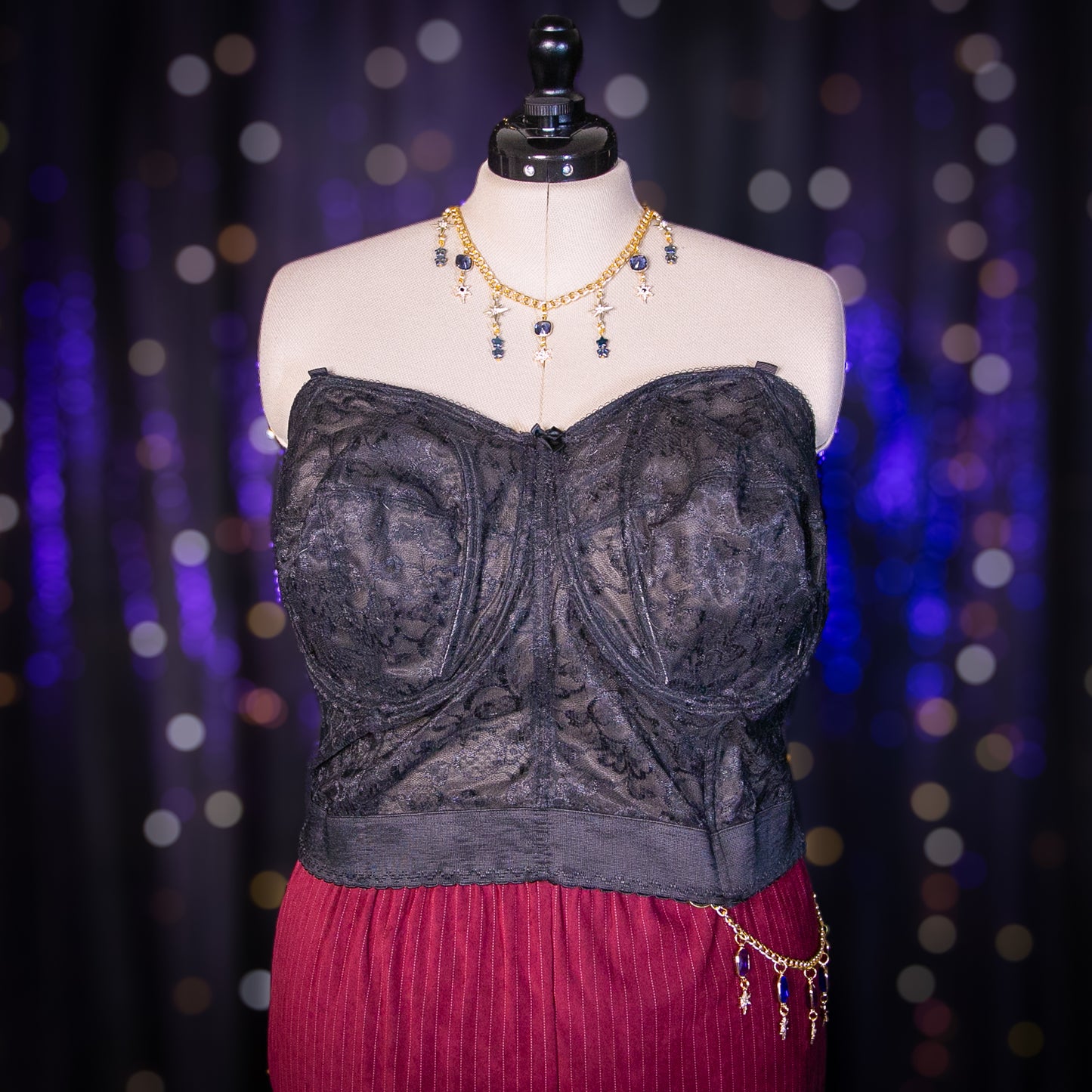 onyx lace bustier top