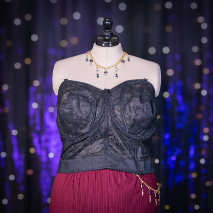 onyx lace bustier top