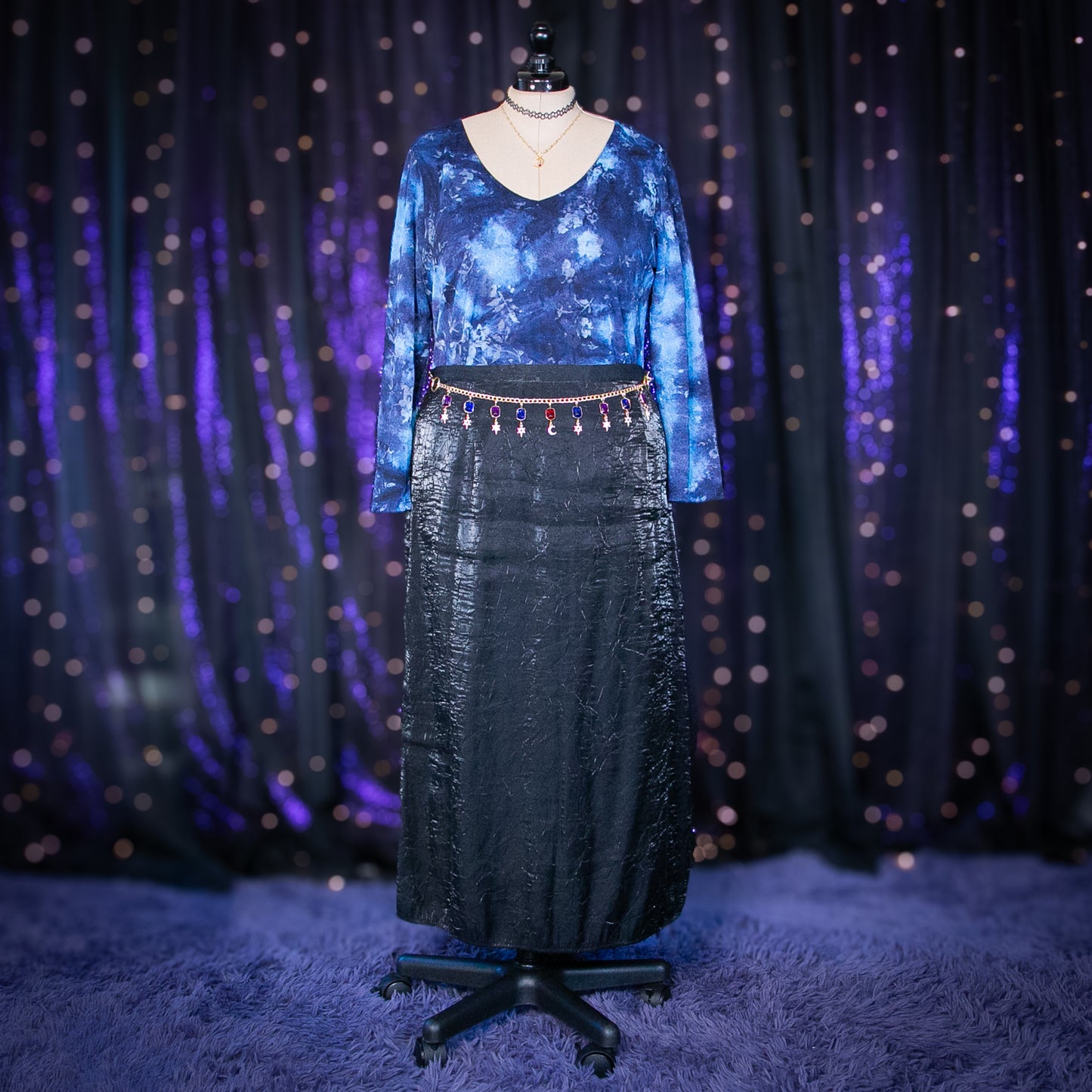 silver hematite skirt