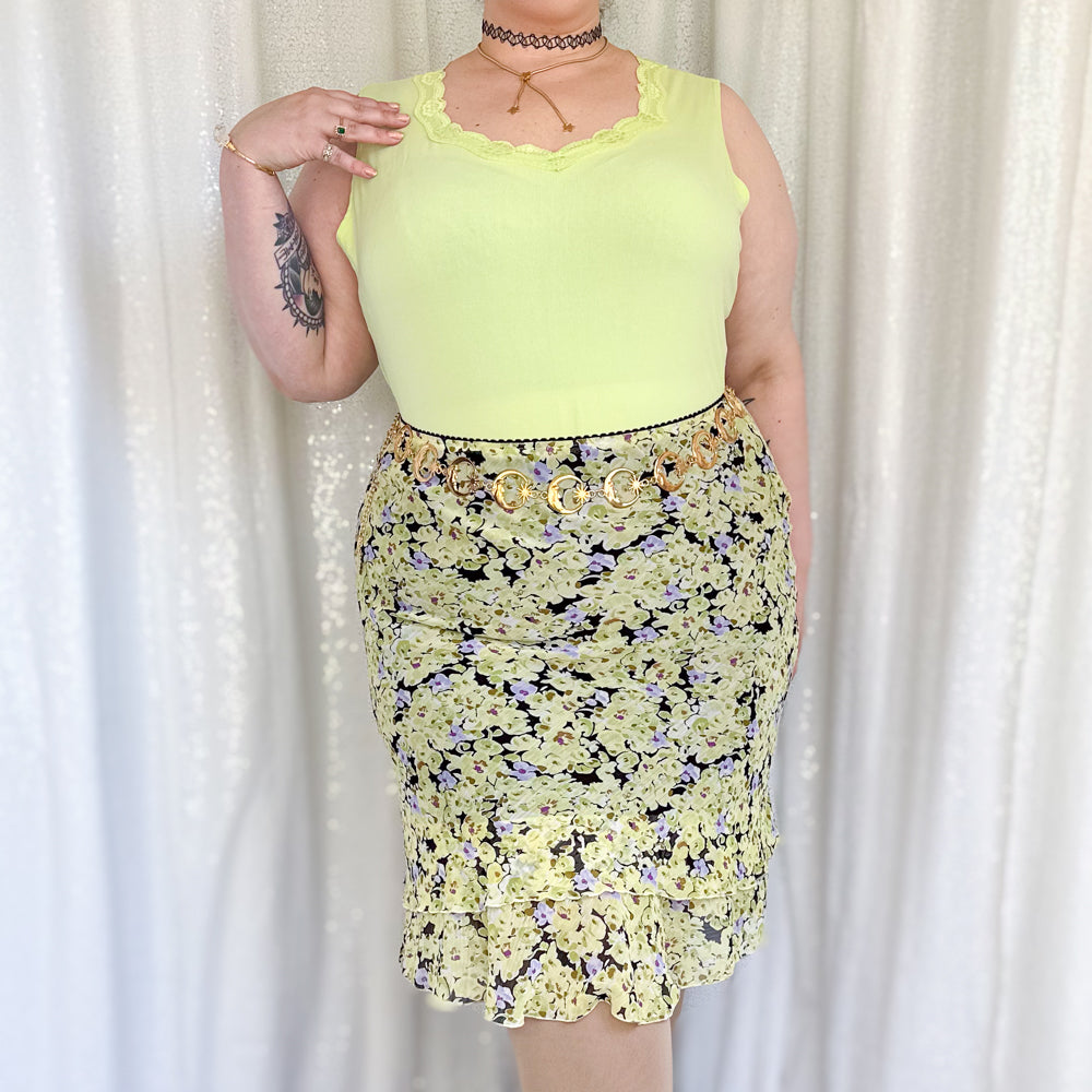 chartreuse blooms skirt