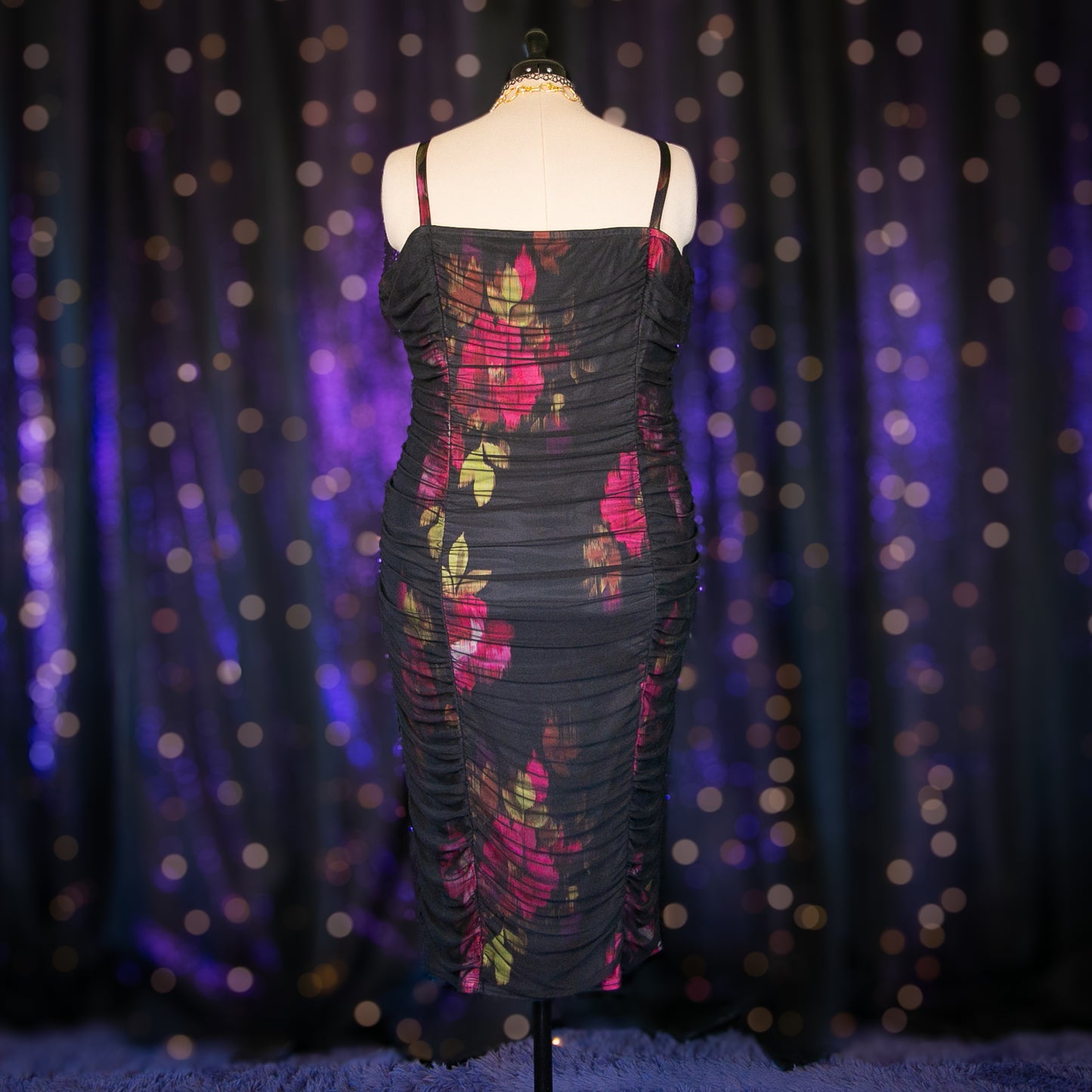 ruched roses dress