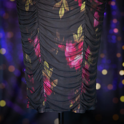 ruched roses dress