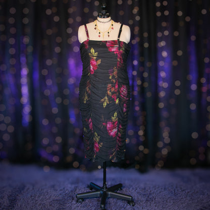 ruched roses dress