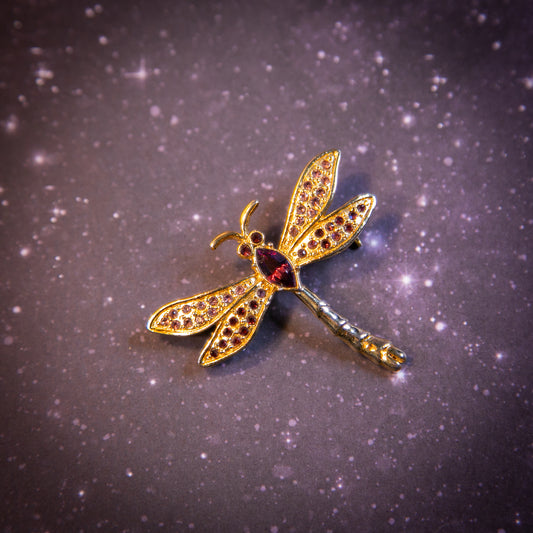 gold dragonfly brooch