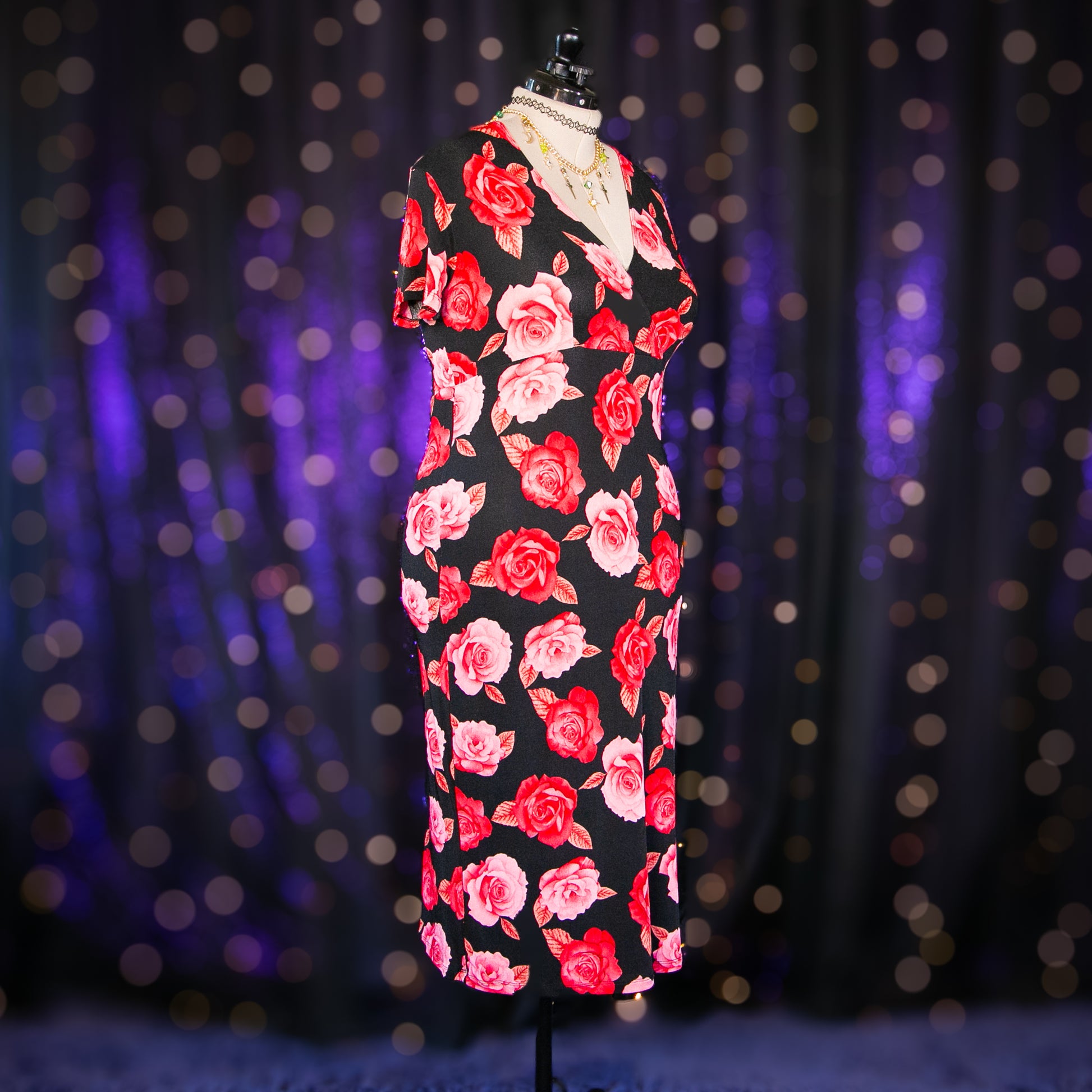 strapless open back dress rose petals dress – Bad Moon