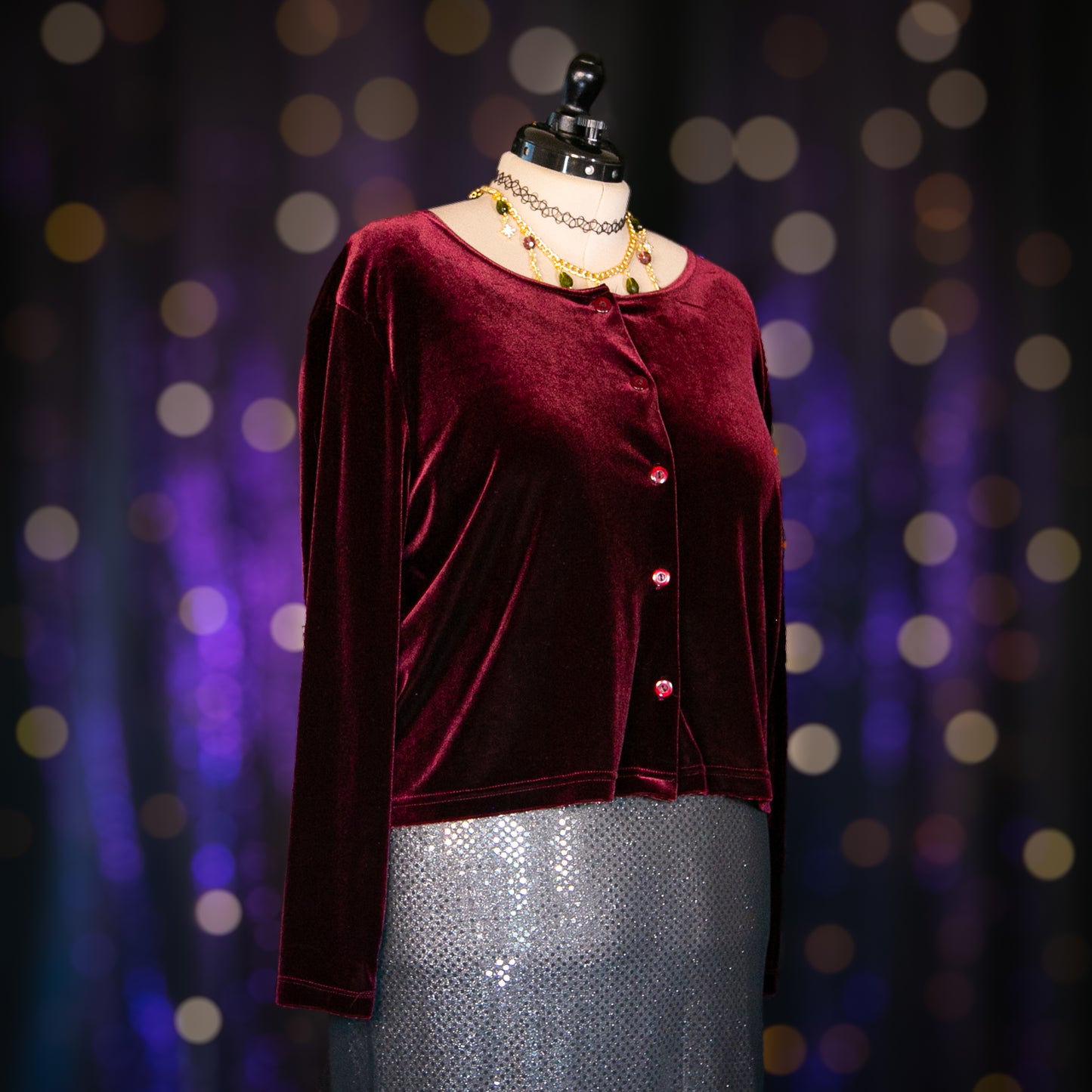 burgundy topaz cardigan top