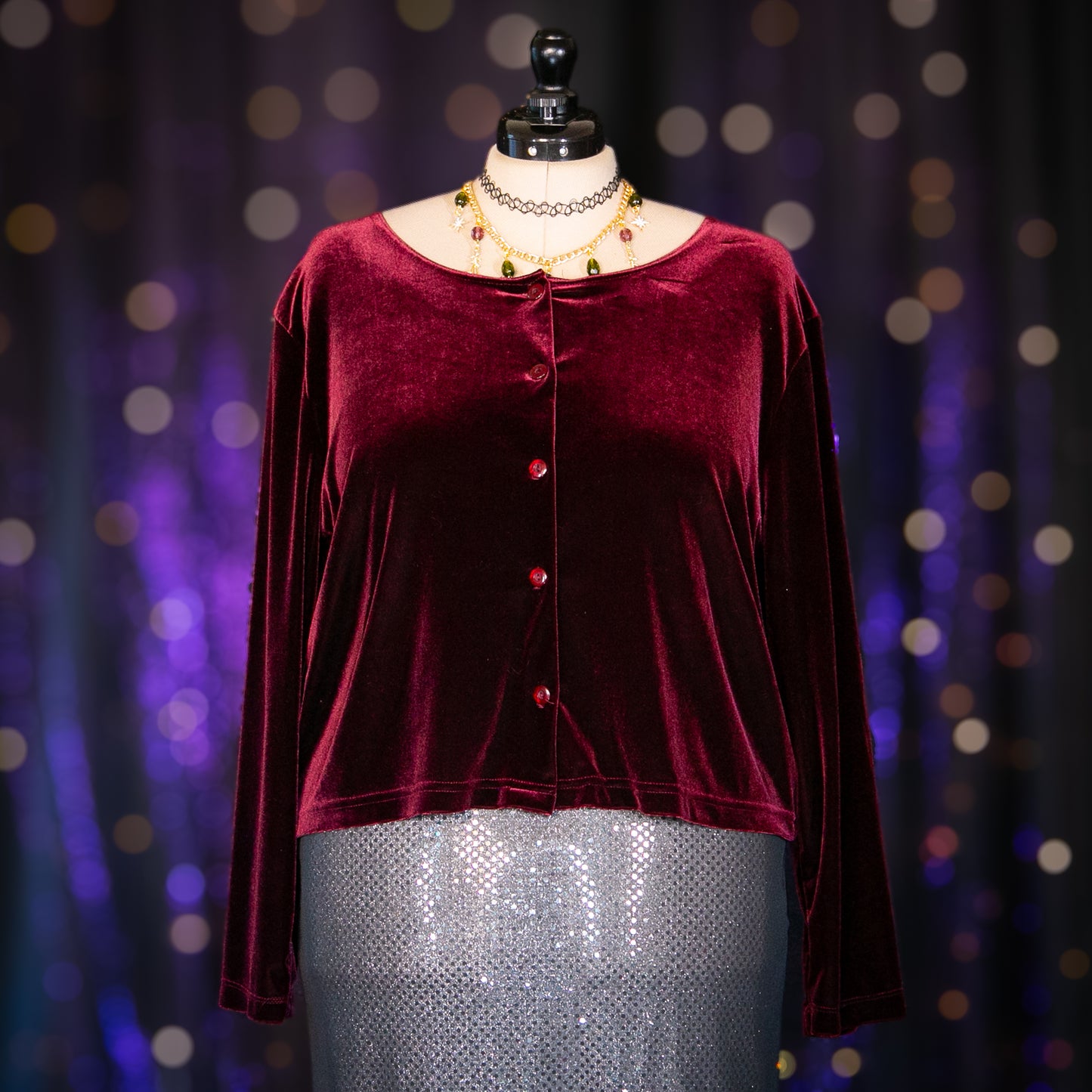 burgundy topaz cardigan top