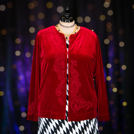 red zircon cardigan