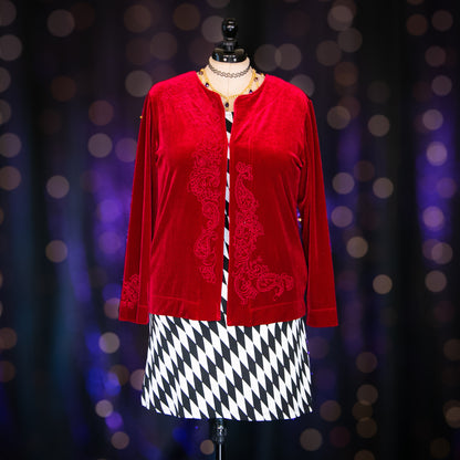 red zircon cardigan