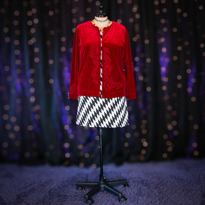 red zircon cardigan