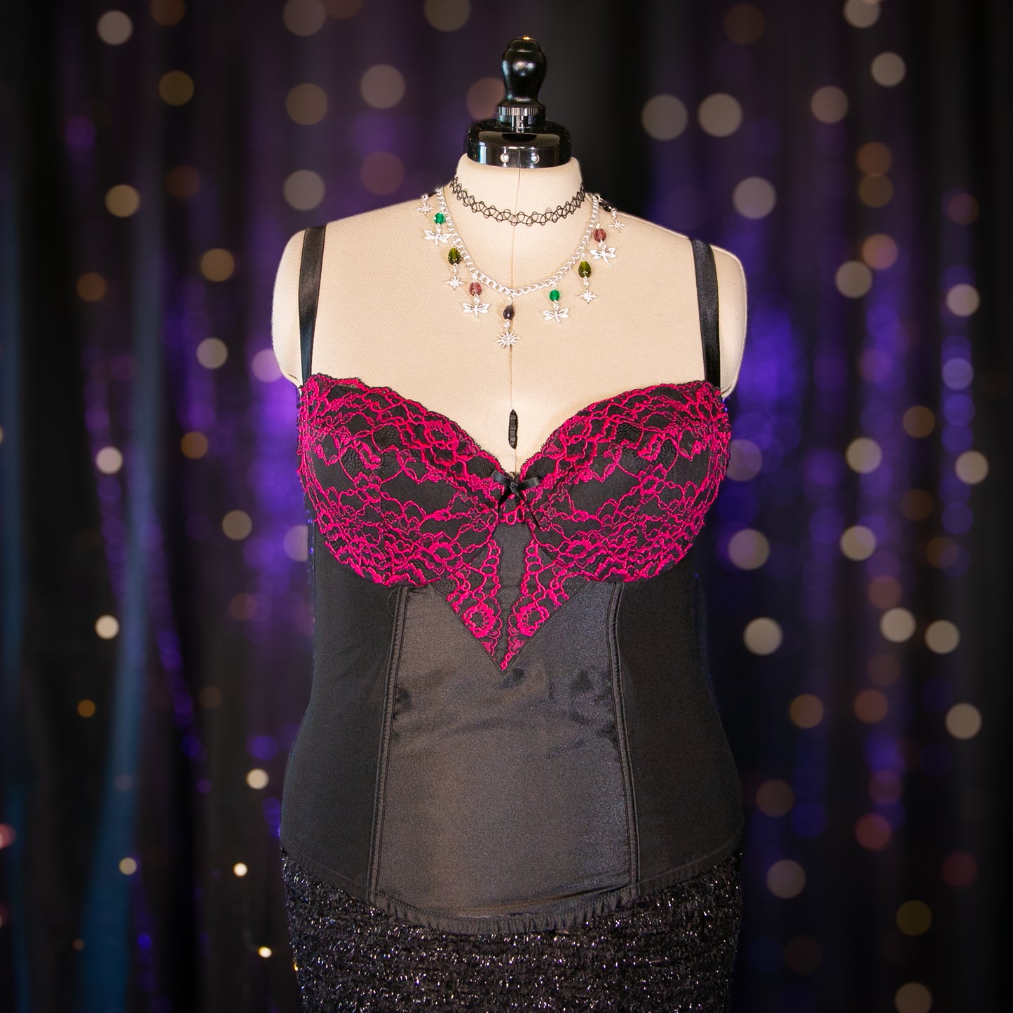 rhodolite inclusion corset top