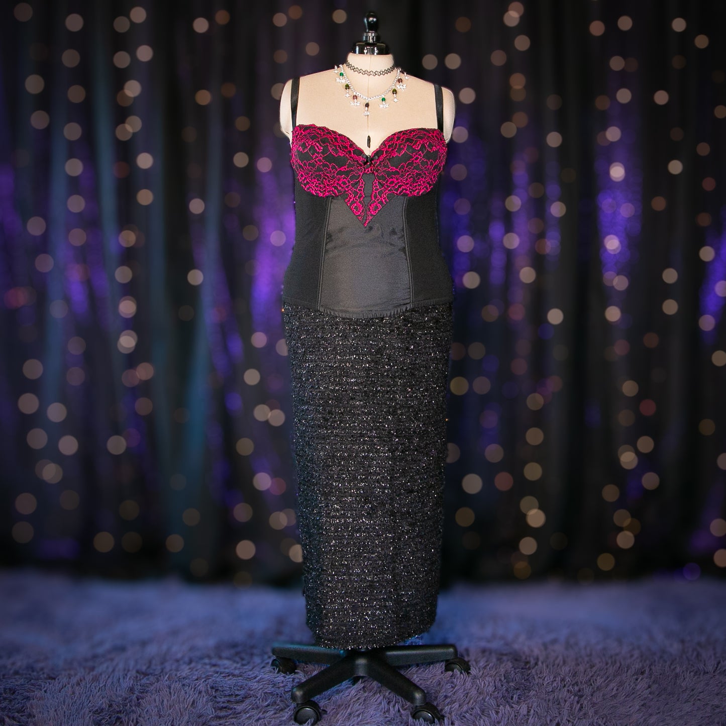 rhodolite inclusion corset top