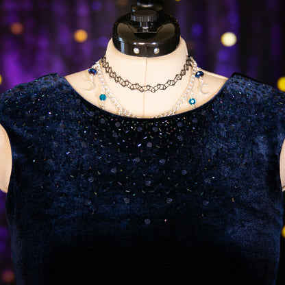 deep blue topaz dress