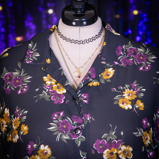 aubergine and marigold top