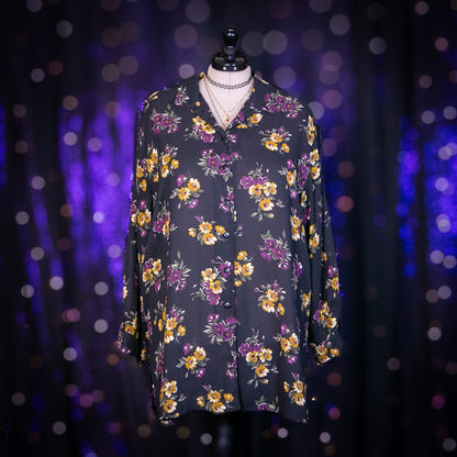 aubergine and marigold top