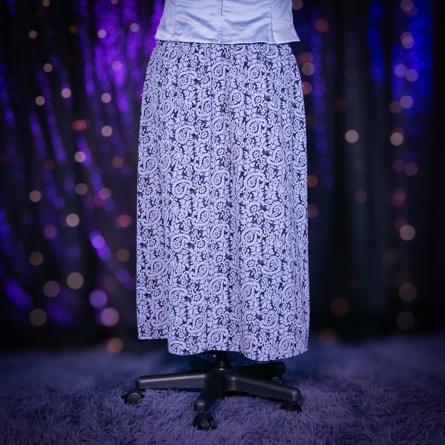paisley periwinkle skirt