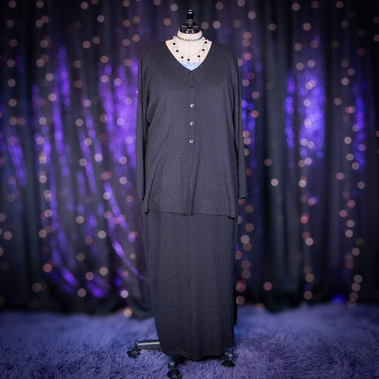 stoneheart cardigan duster + skirt set