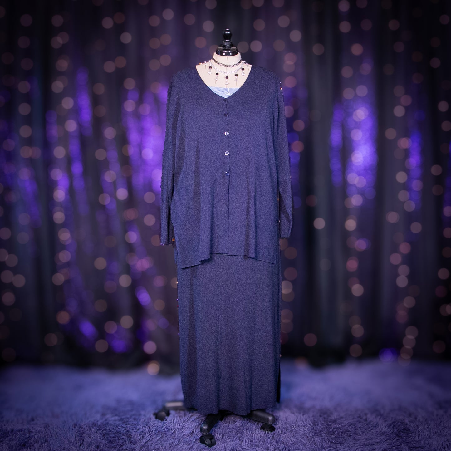 winterfell cardigan duster + skirt set