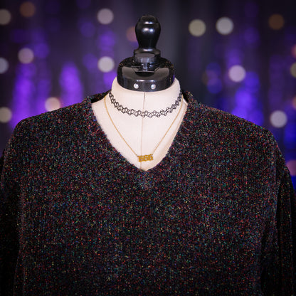 black confetti sweater