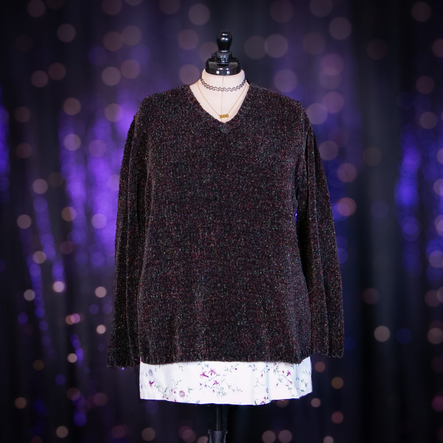 black confetti sweater