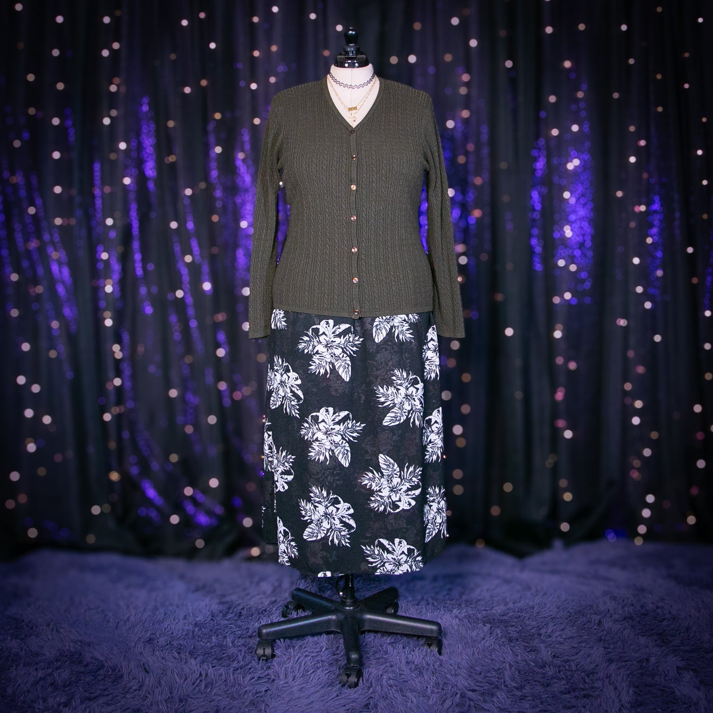 night blooms reversible skirt