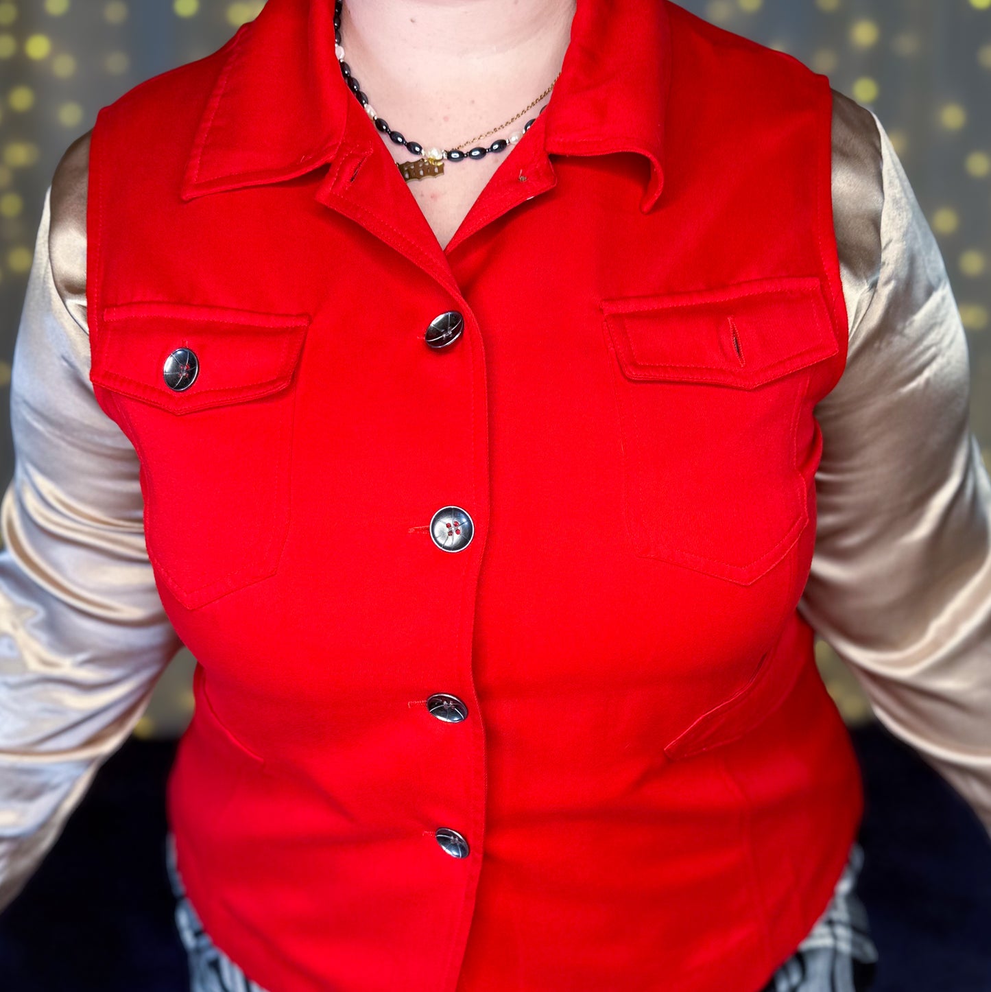 red wax vest