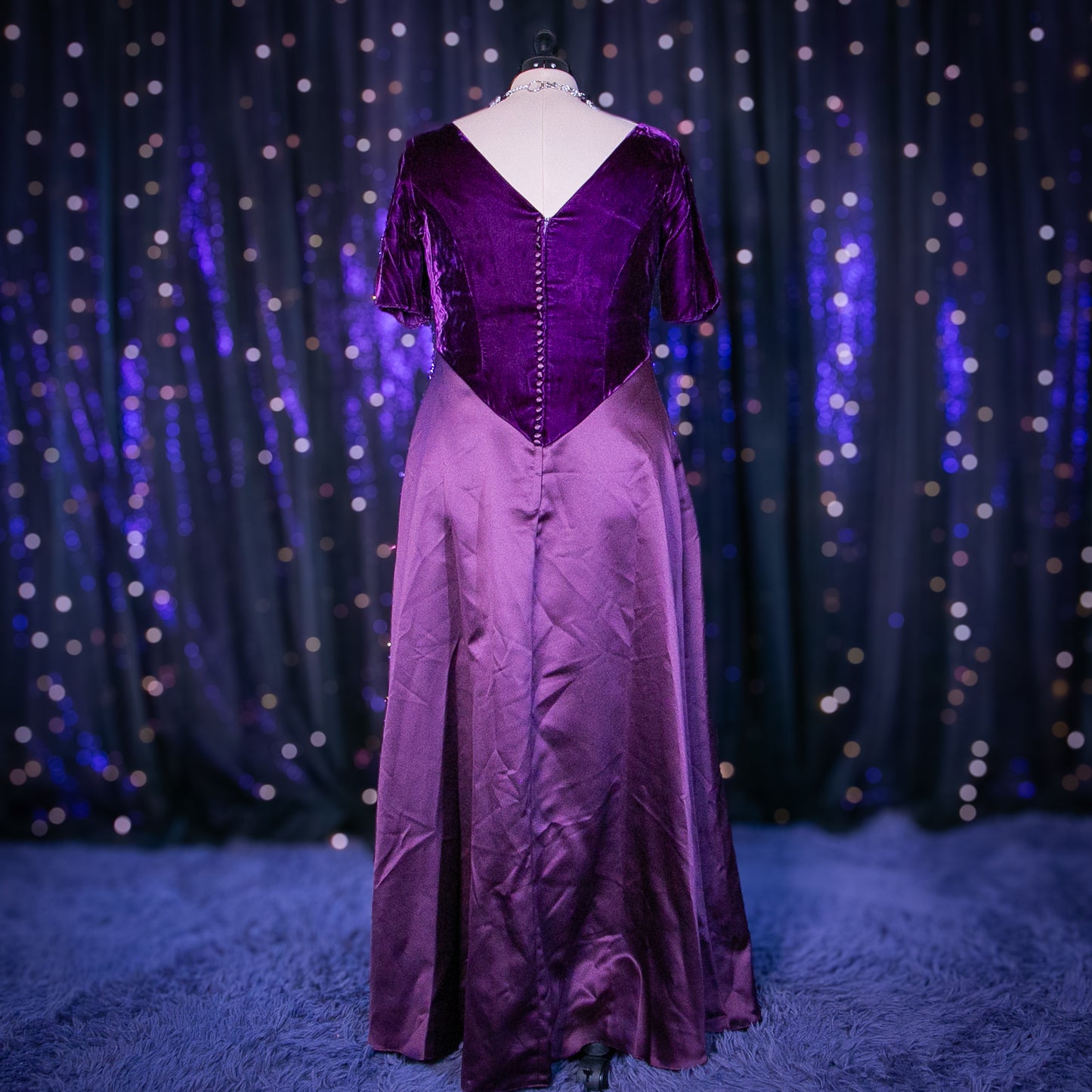 plum wine gown