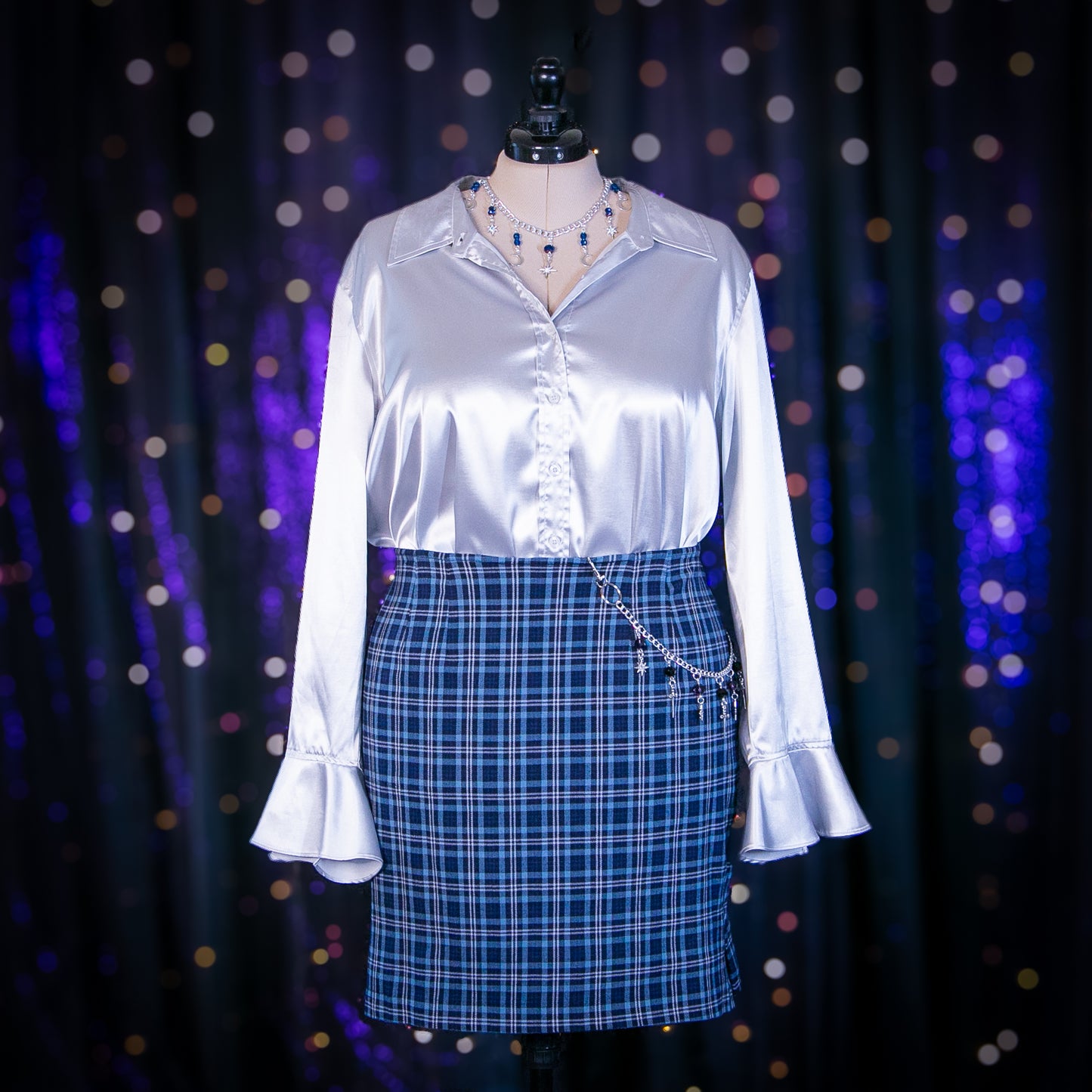 plaid sapphire skirt