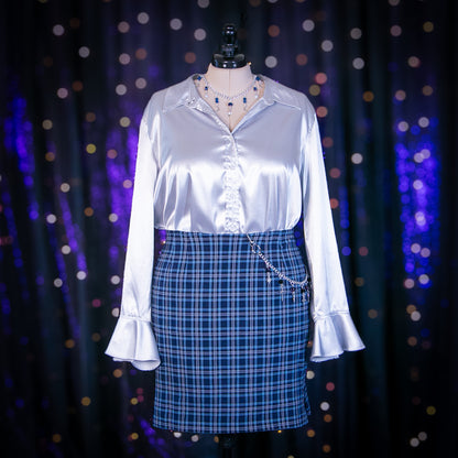 plaid sapphire skirt
