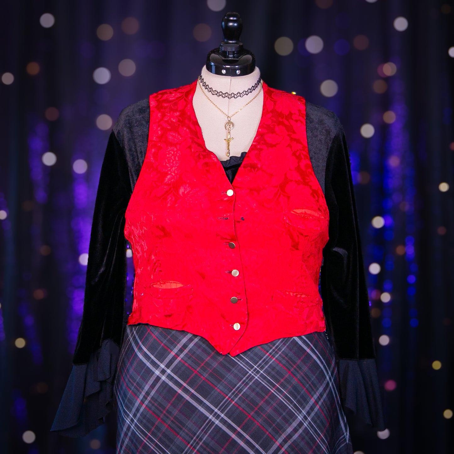 red ink reversible vest